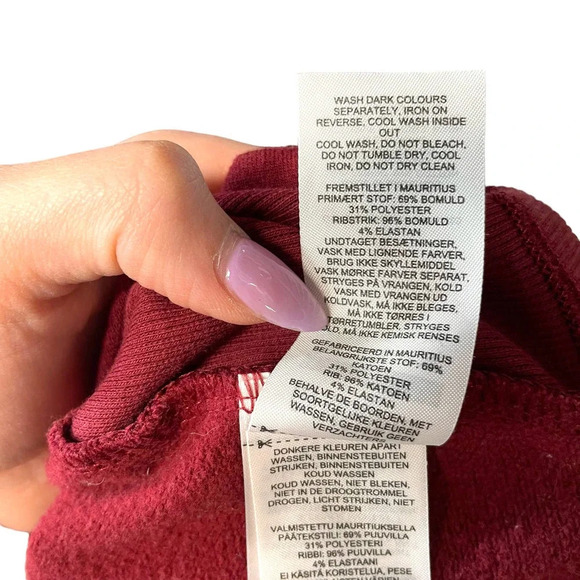 Gymshark Training Cropped Logo Hoodie Maroon Red‎ Burgundy Size Small - Picture 9 of 9